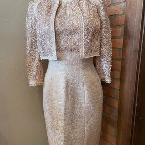 Kay Unger Blush Two-Piece Dress with Jacket